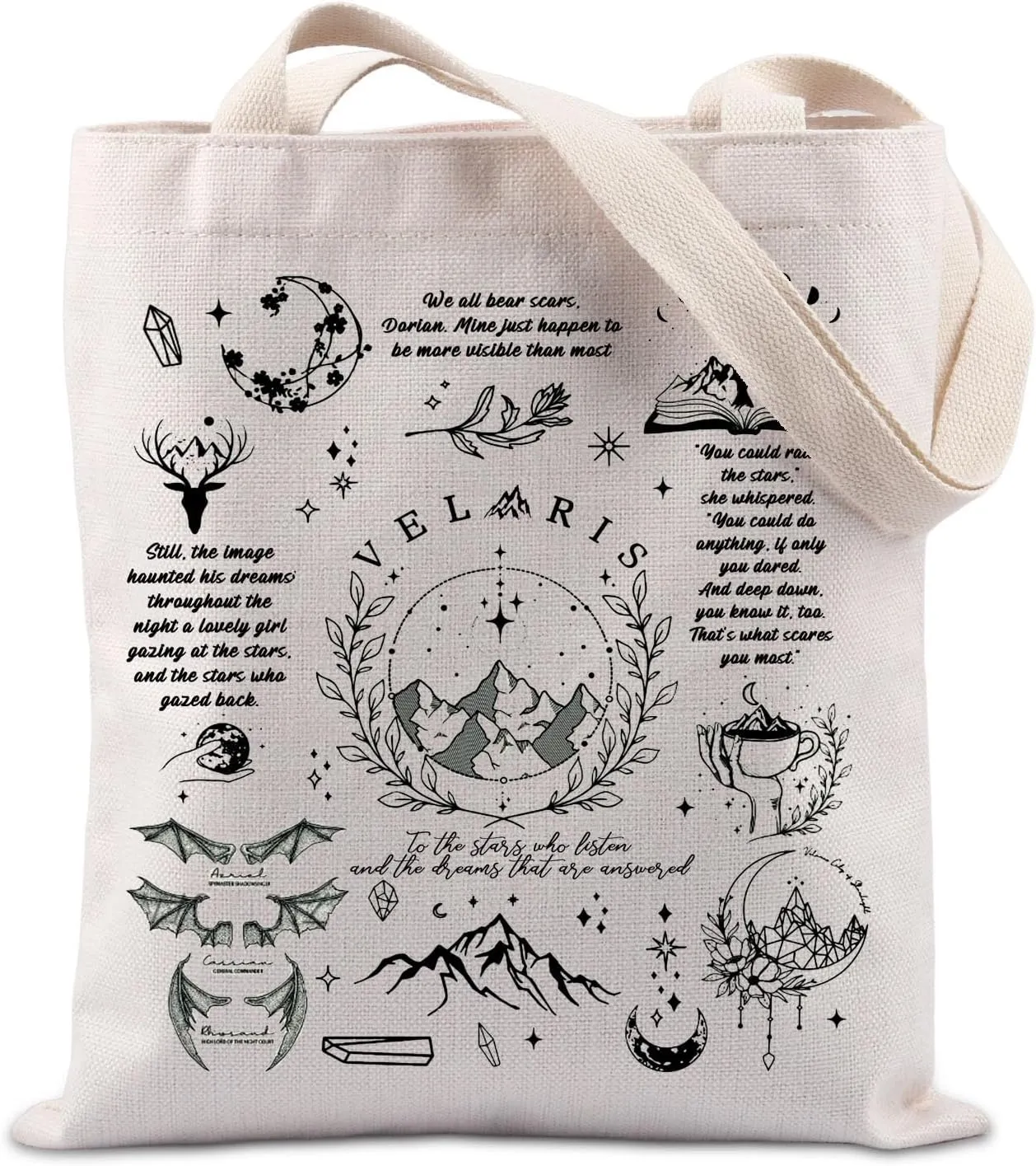 Book Inspired Gift Tote Bag To The Star Who Listen Gift (we all bear scars)
