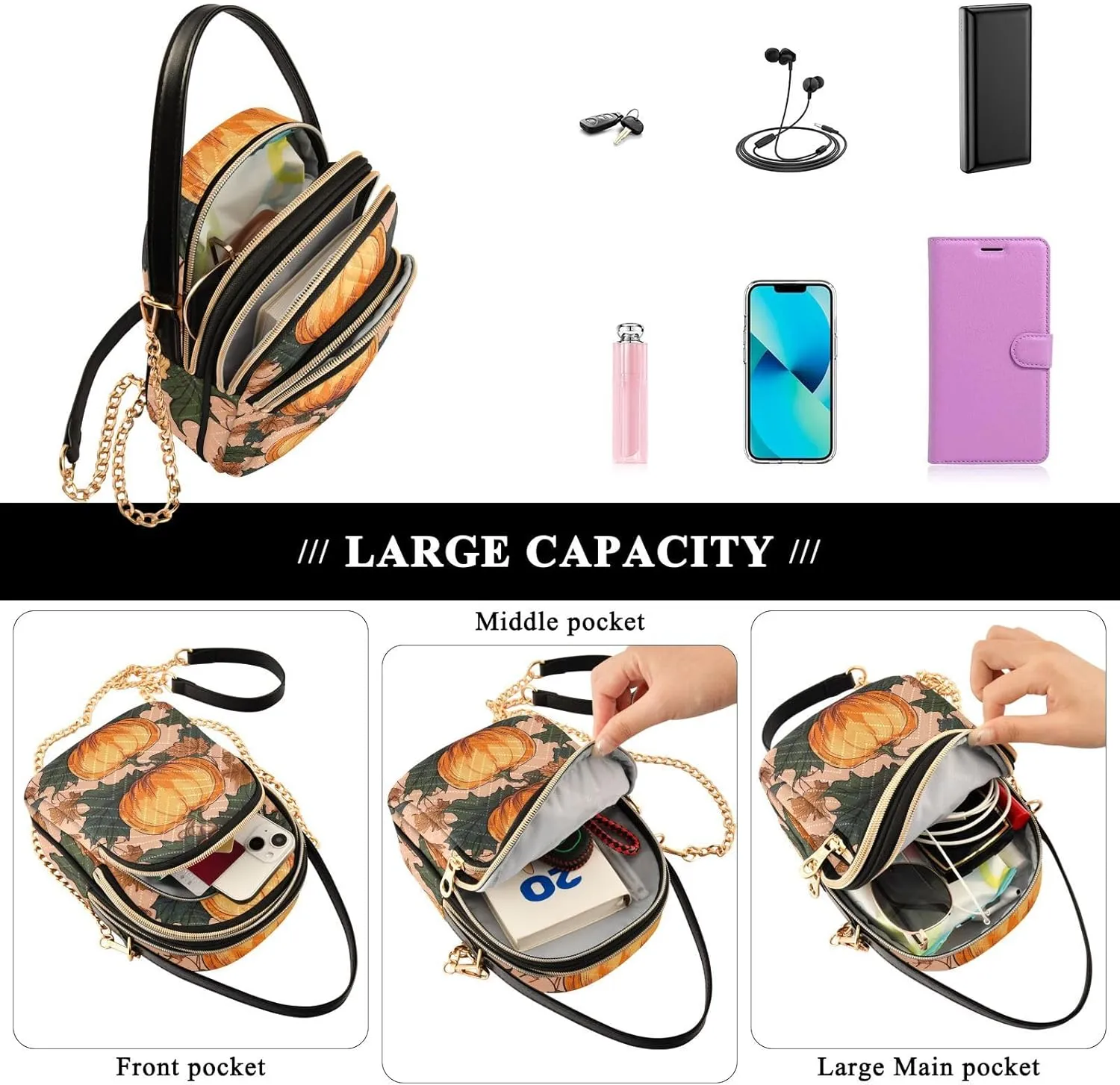 Botanical Beige Lemons Women's Purses Crossbody, Womens Crossbody Travel Purse, Stylish Crossbody Bags for Travel