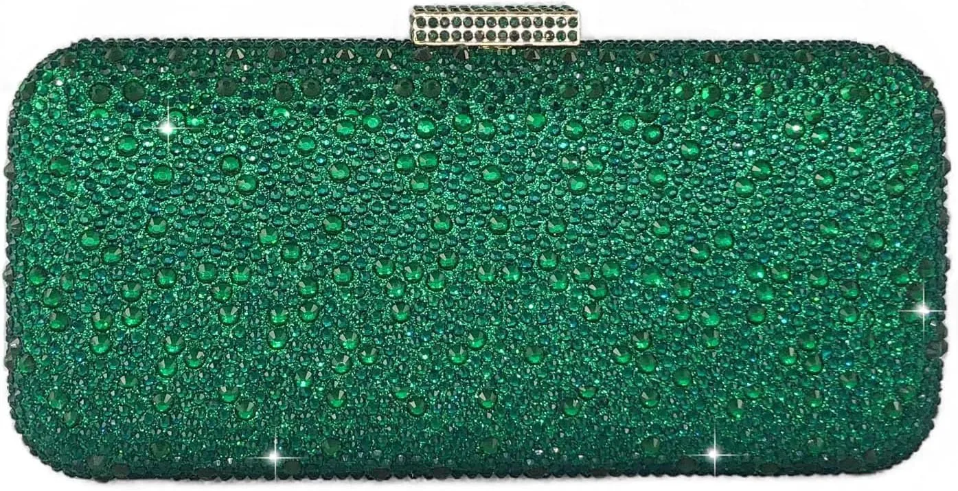 Boutique De FGG Bling Crystal Clutch Purse for Women Formal Evening Handbags Wedding Party Bridal Rhinestone Clutch Bag,Mini