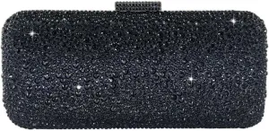 Boutique De FGG Bling Crystal Clutch Purse for Women Formal Evening Handbags Wedding Party Bridal Rhinestone Clutch Bag,Mini