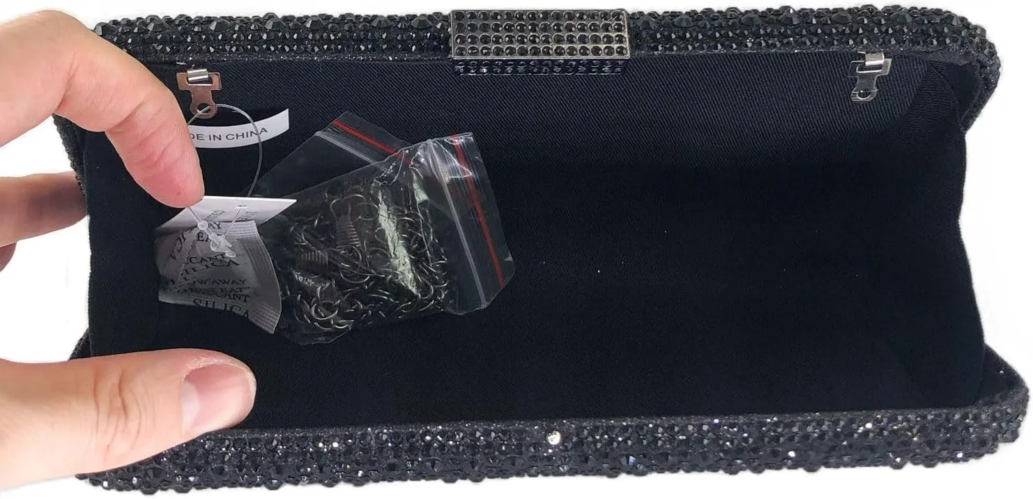 Boutique De FGG Bling Crystal Clutch Purse for Women Formal Evening Handbags Wedding Party Bridal Rhinestone Clutch Bag,Mini