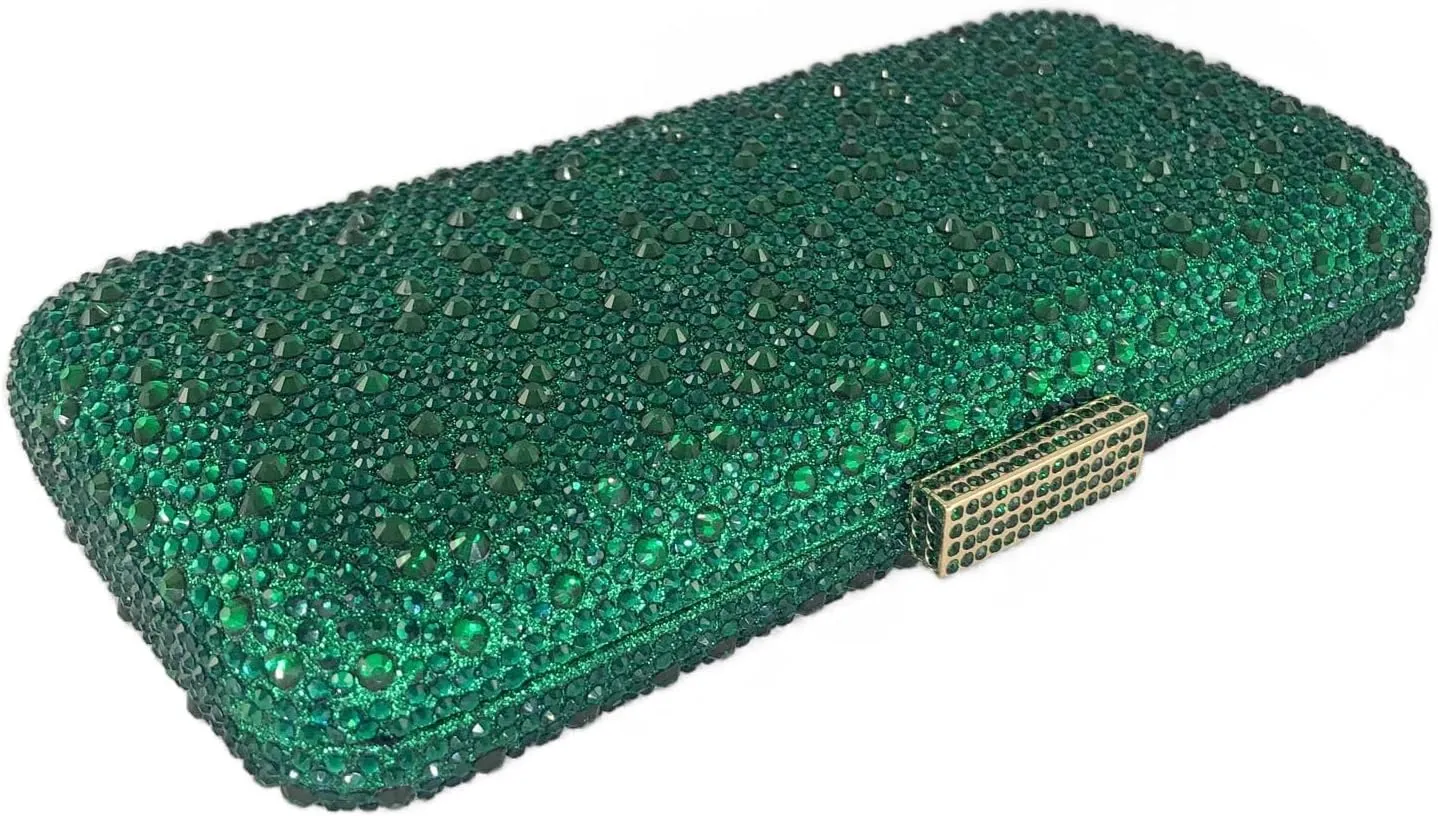 Boutique De FGG Bling Crystal Clutch Purse for Women Formal Evening Handbags Wedding Party Bridal Rhinestone Clutch Bag,Mini