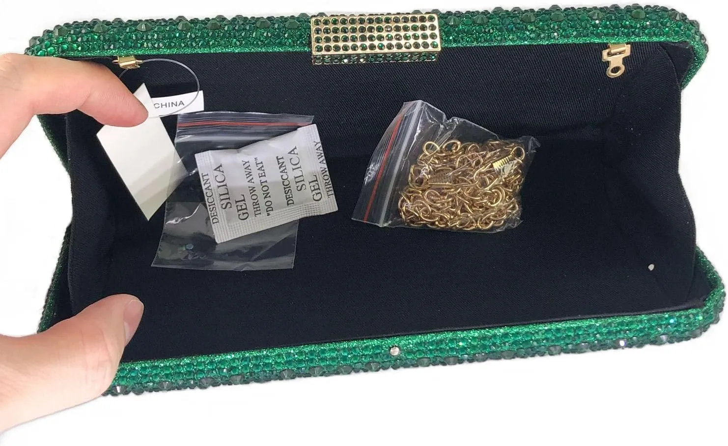Boutique De FGG Bling Crystal Clutch Purse for Women Formal Evening Handbags Wedding Party Bridal Rhinestone Clutch Bag,Mini
