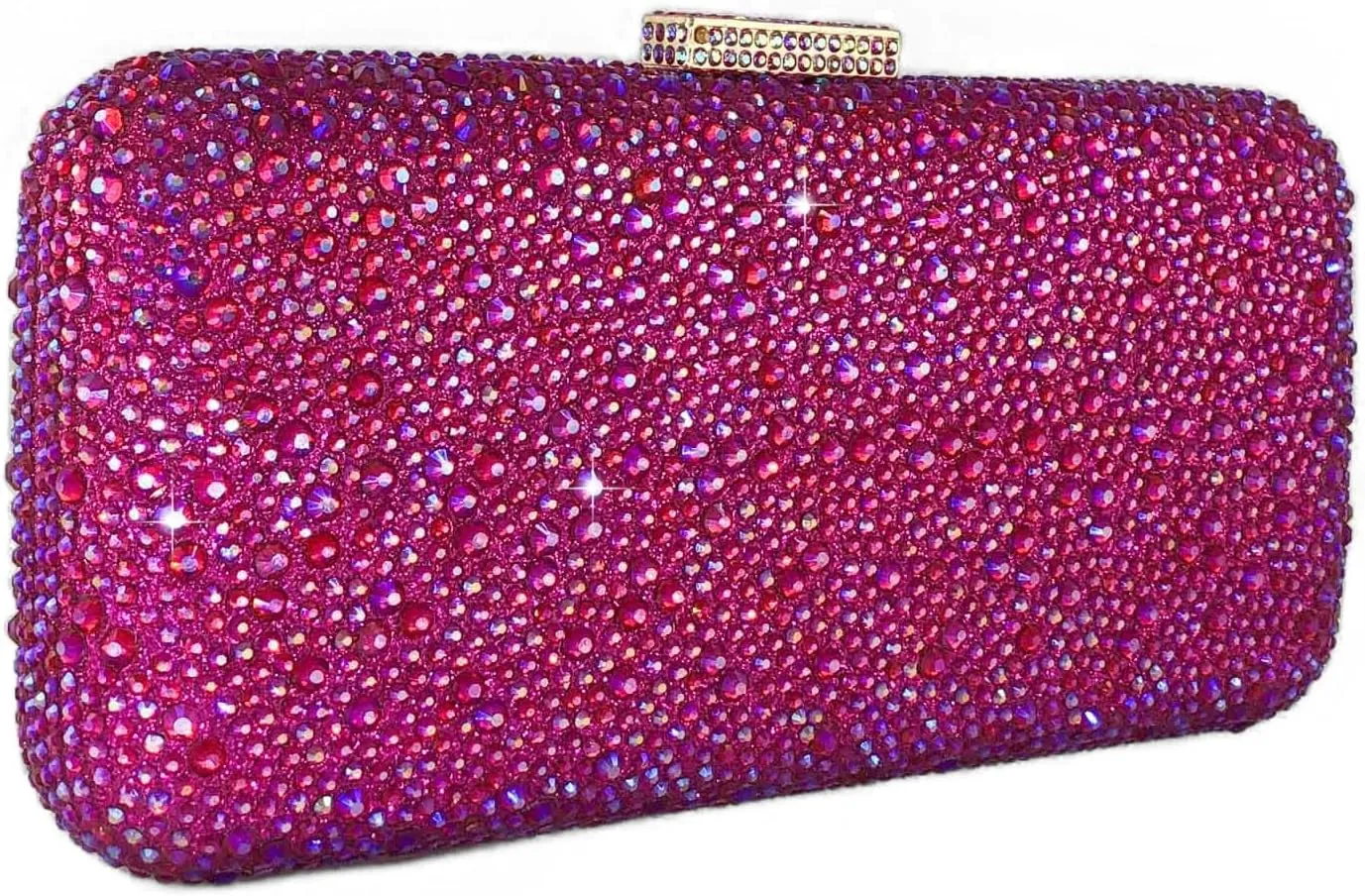 Boutique De FGG Bling Crystal Clutch Purse for Women Formal Evening Handbags Wedding Party Bridal Rhinestone Clutch Bag,Mini
