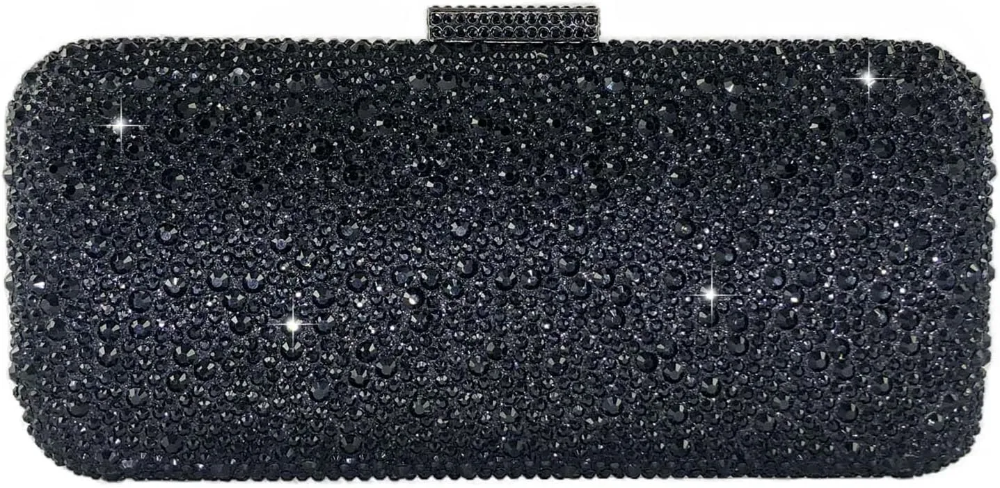 Boutique De FGG Bling Crystal Clutch Purse for Women Formal Evening Handbags Wedding Party Bridal Rhinestone Clutch Bag,Mini