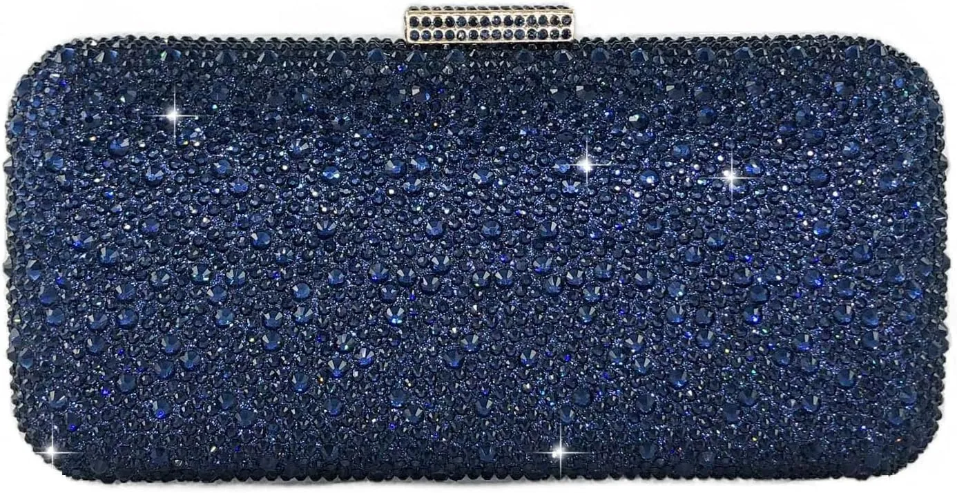 Boutique De FGG Bling Crystal Clutch Purse for Women Formal Evening Handbags Wedding Party Bridal Rhinestone Clutch Bag,Mini