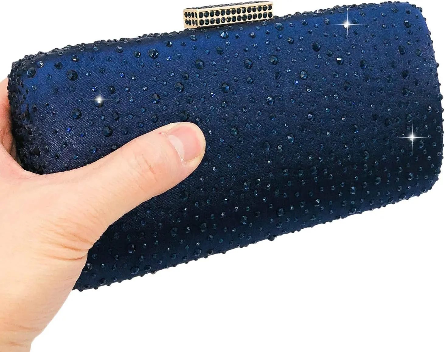 Boutique De FGG Elegant Women Crystal Clutch Purse Formal Evening Bags Wedding Handbags Cocktail Rhinestone Clutch Purse,Mini