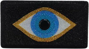 Boutique De FGG Evil Eye Rhinestone Clutch Purses for Women Formal Evening Bags Party Crystal Clutch Bag Prom Handbag,Mini