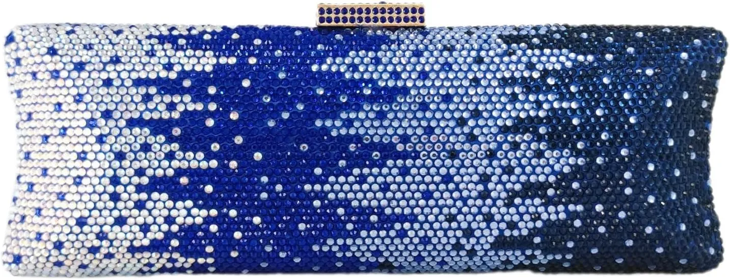 Boutique De FGG Long Evening Bags and Clutches for Women Formal Party Rhinestone Handbags Wedding Crystal Clutch Purse,Mini