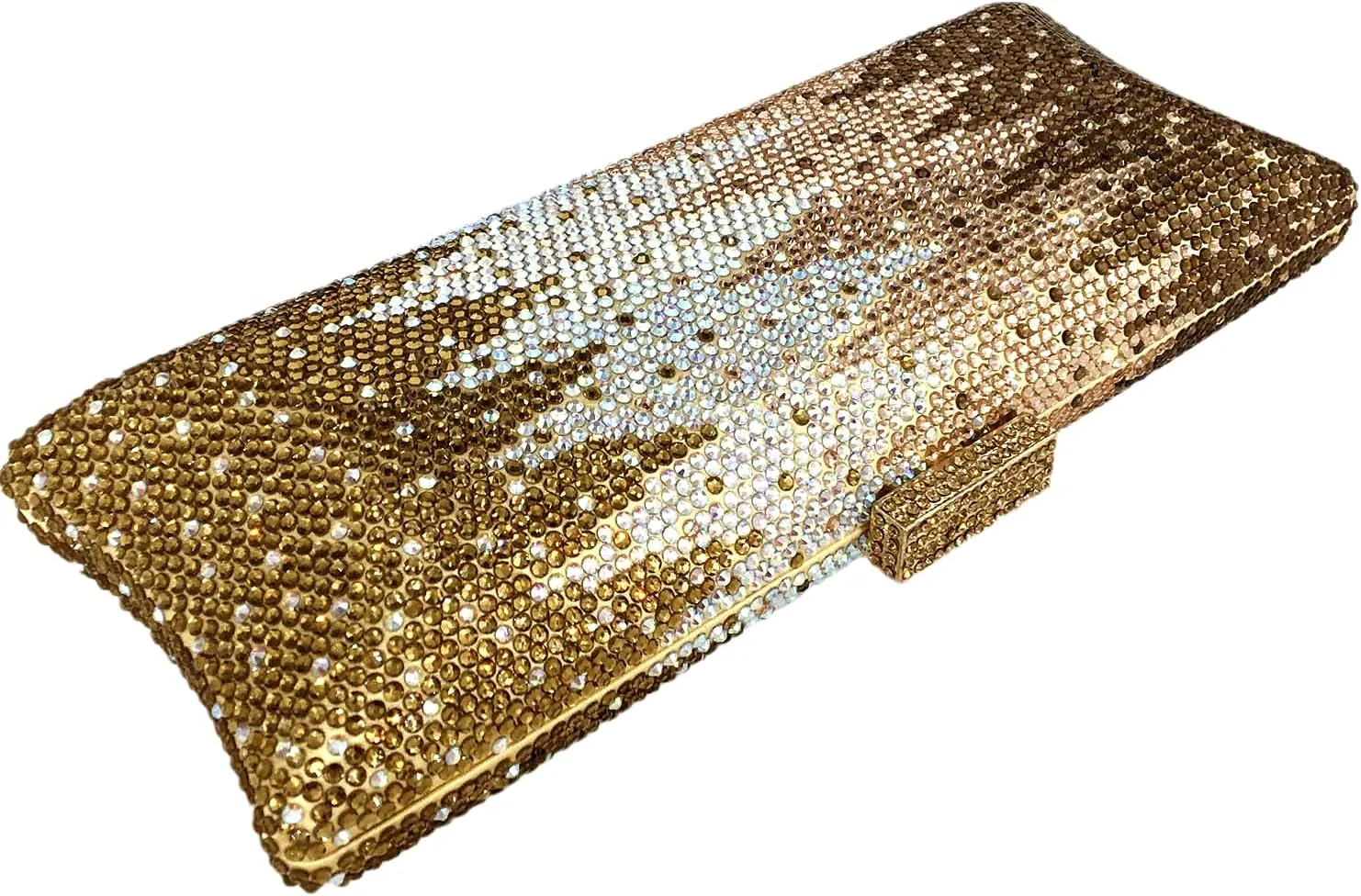 Boutique De FGG Long Evening Bags and Clutches for Women Formal Party Rhinestone Handbags Wedding Crystal Clutch Purse,Mini