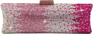 Boutique De FGG Long Evening Bags and Clutches for Women Formal Party Rhinestone Handbags Wedding Crystal Clutch Purse,Mini