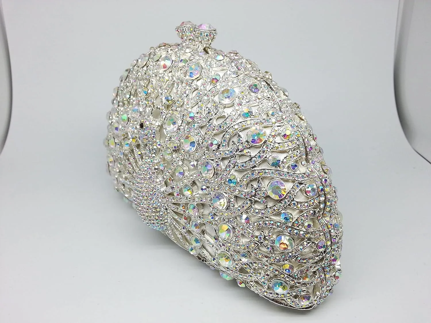 Boutique De FGG Peacock Clutch Bag Women Crystal Evening Handbags Bridal Wedding Rhinestone Clutch Purse Party Prom Bag,Mini