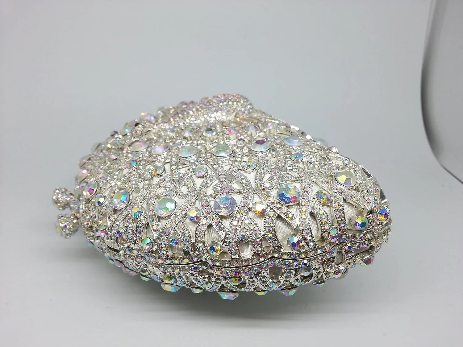 Boutique De FGG Peacock Clutch Bag Women Crystal Evening Handbags Bridal Wedding Rhinestone Clutch Purse Party Prom Bag,Mini