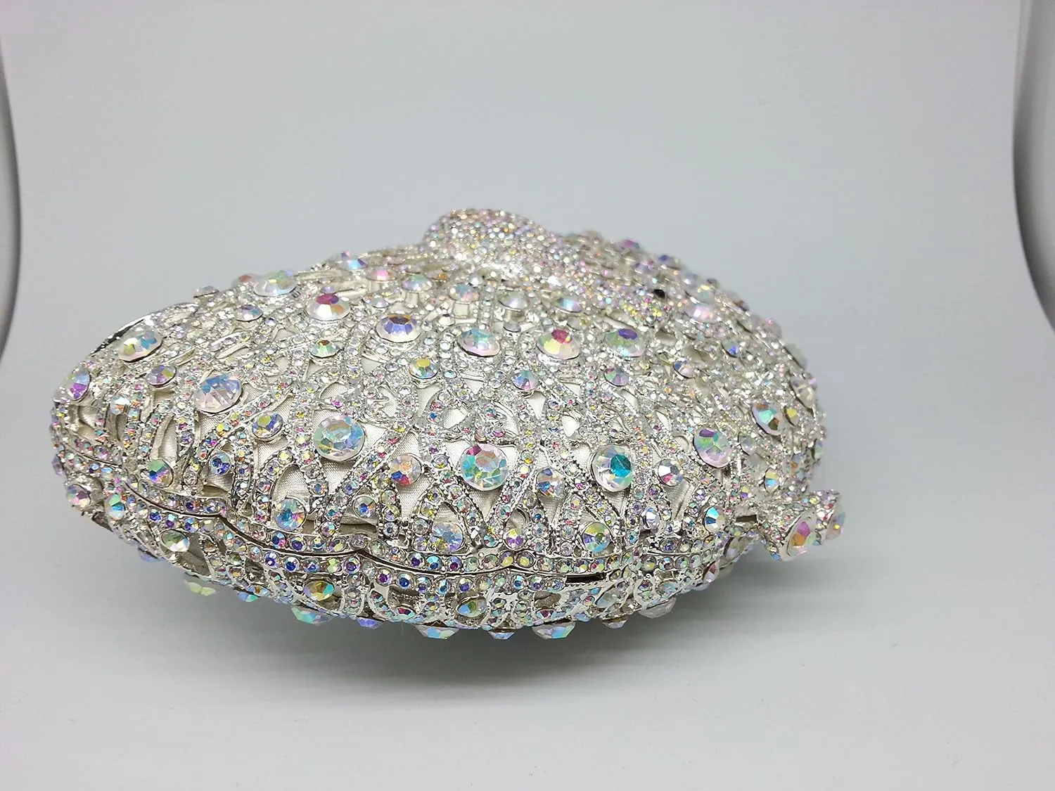 Boutique De FGG Peacock Clutch Bag Women Crystal Evening Handbags Bridal Wedding Rhinestone Clutch Purse Party Prom Bag,Mini