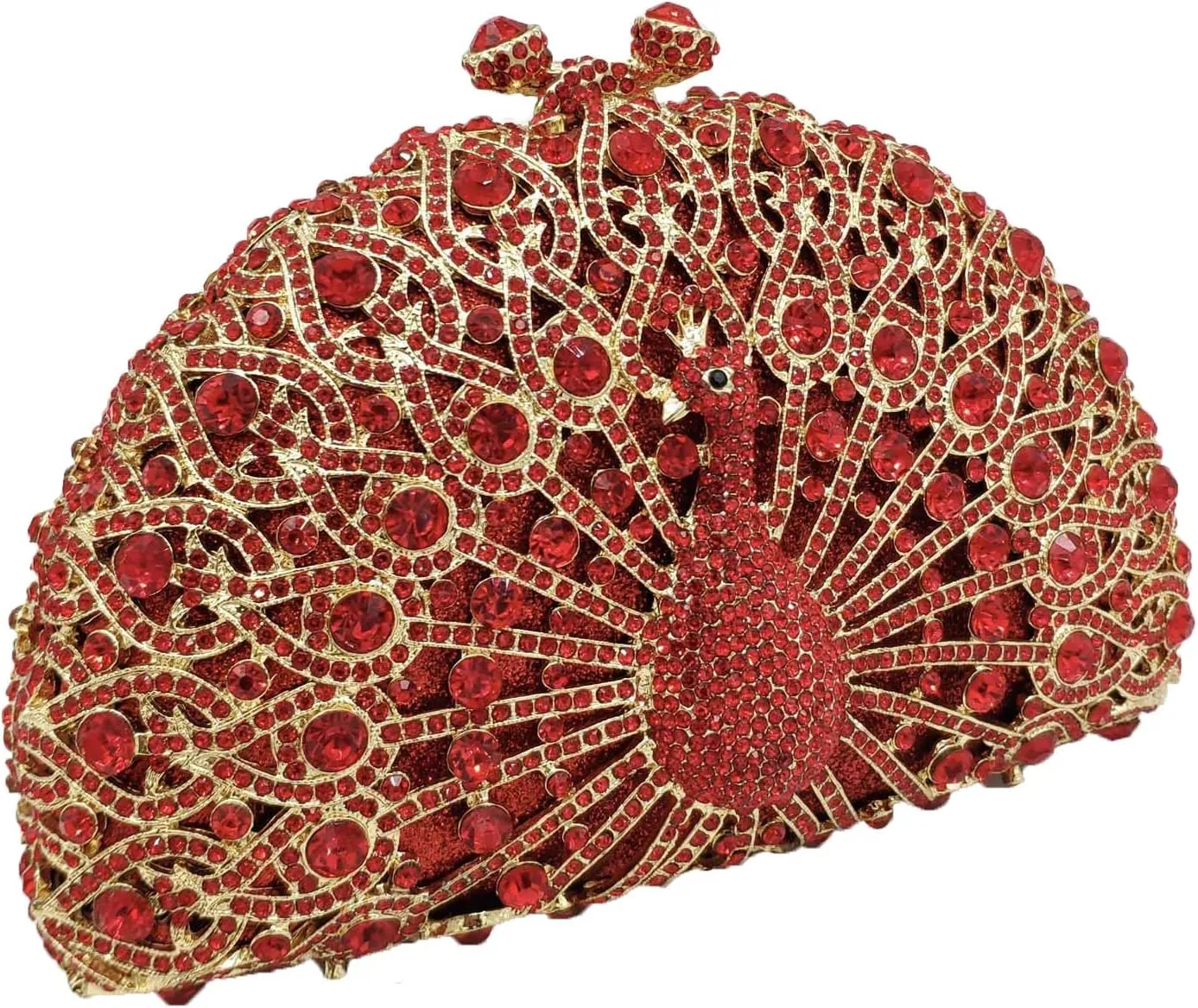 Boutique De FGG Peacock Clutch Bag Women Crystal Evening Handbags Bridal Wedding Rhinestone Clutch Purse Party Prom Bag,Mini