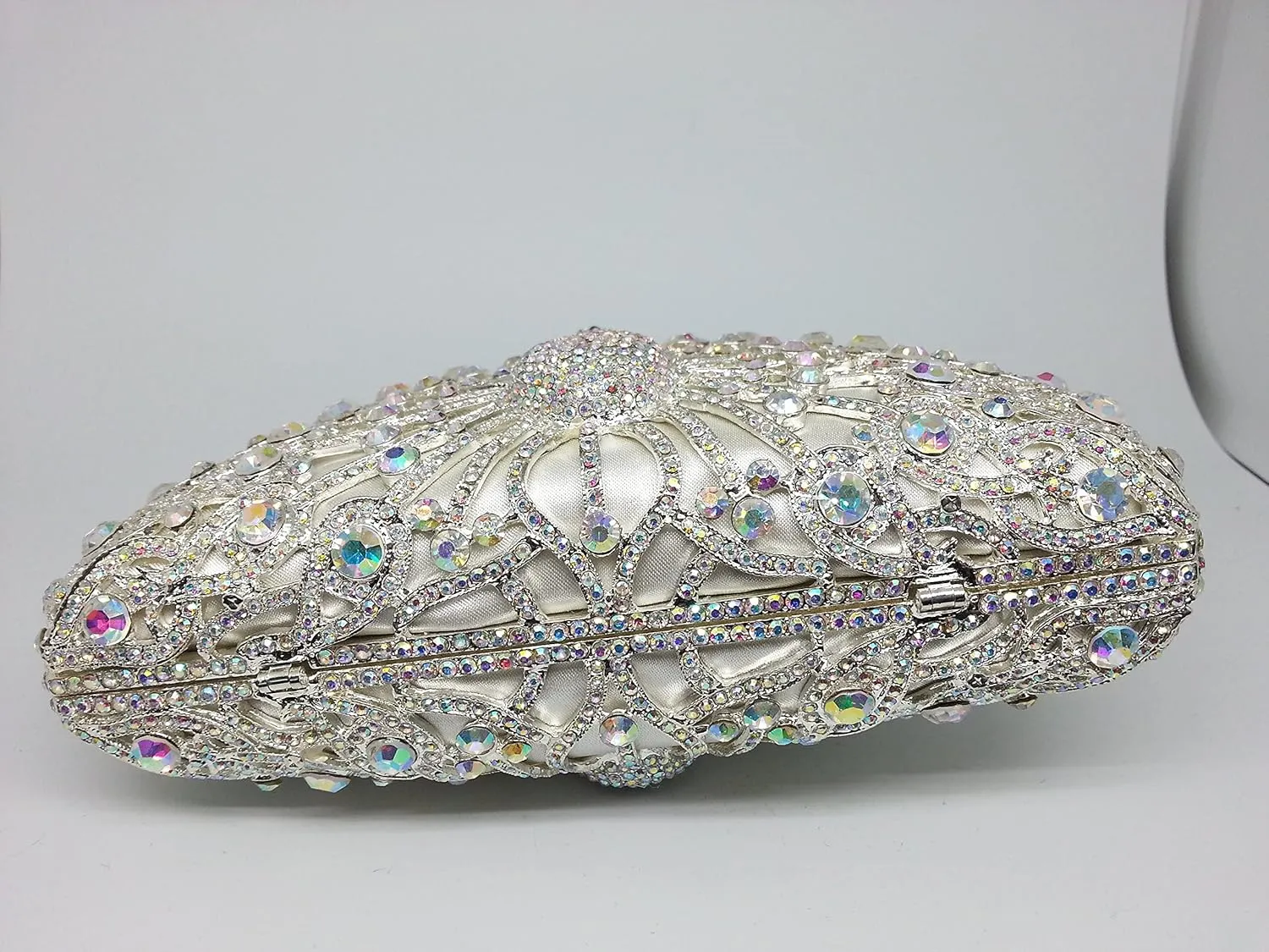Boutique De FGG Peacock Clutch Bag Women Crystal Evening Handbags Bridal Wedding Rhinestone Clutch Purse Party Prom Bag,Mini