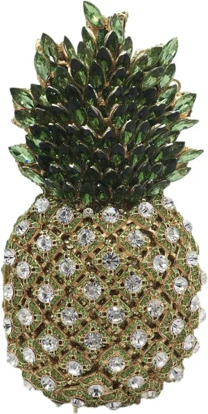 Boutique De FGG Pineapple Crystal Evening Bags and Clutches for Women Formal Dinner Purses Party Rhinestones Handbags