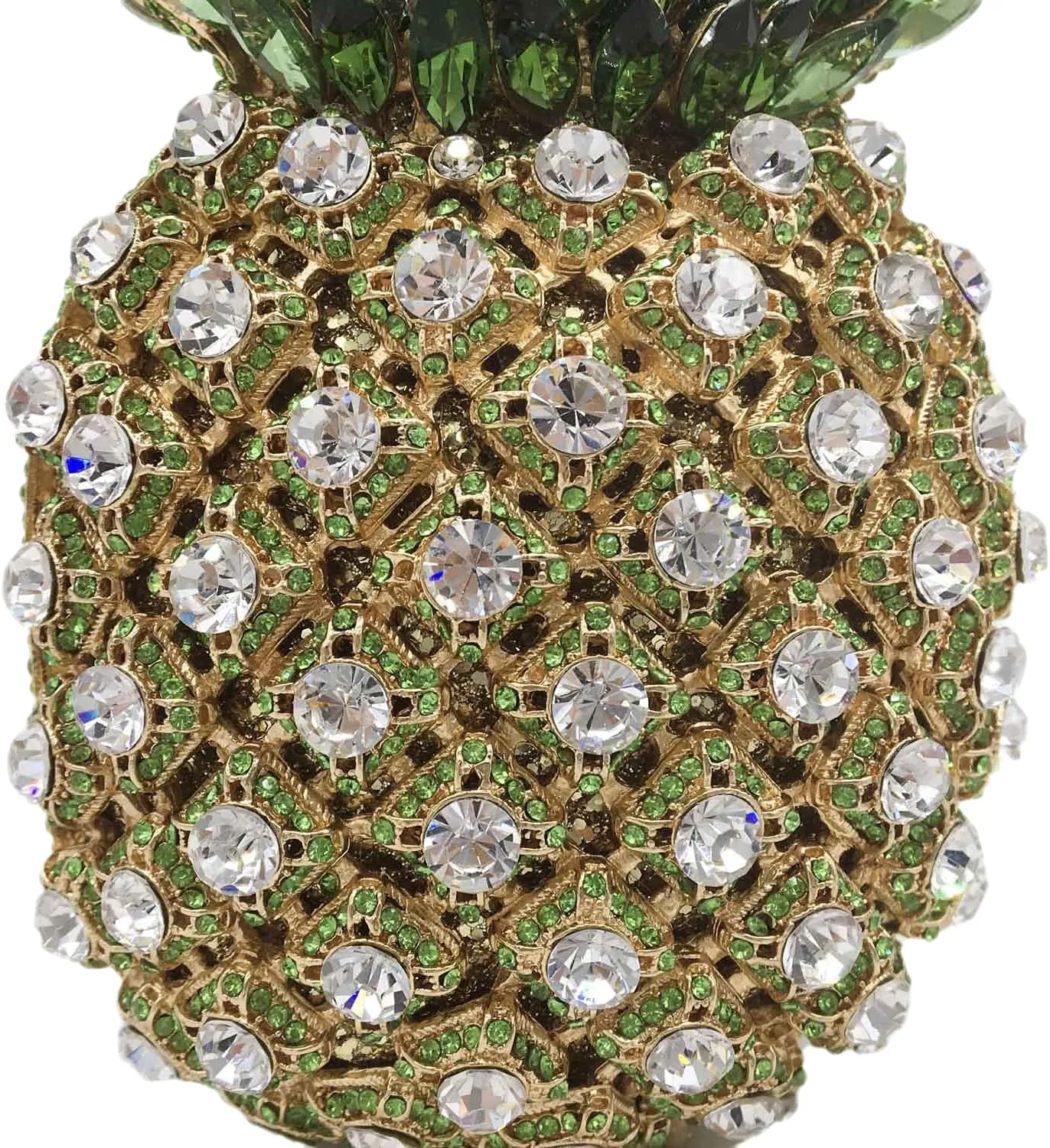 Boutique De FGG Pineapple Crystal Evening Bags and Clutches for Women Formal Dinner Purses Party Rhinestones Handbags