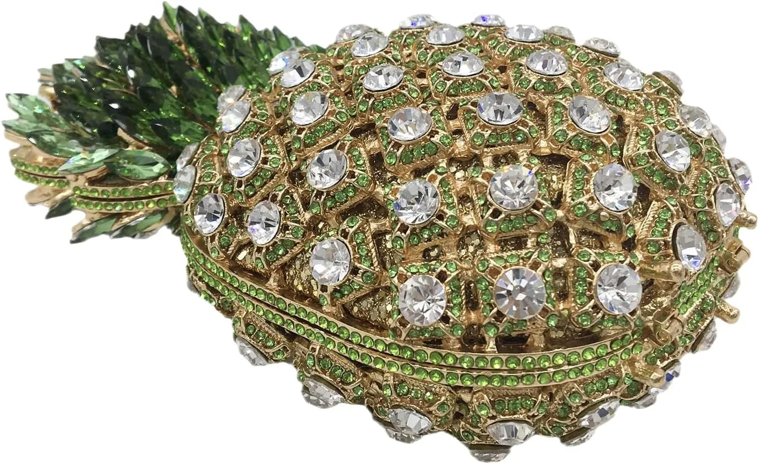Boutique De FGG Pineapple Crystal Evening Bags and Clutches for Women Formal Dinner Purses Party Rhinestones Handbags