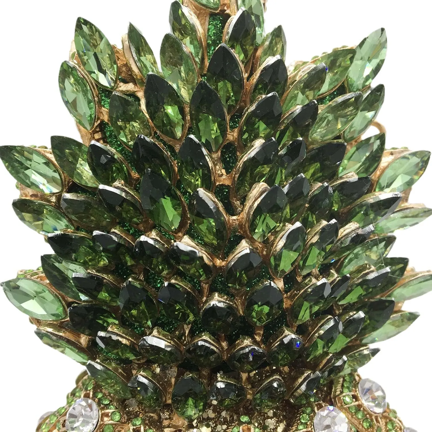 Boutique De FGG Pineapple Crystal Evening Bags and Clutches for Women Formal Dinner Purses Party Rhinestones Handbags