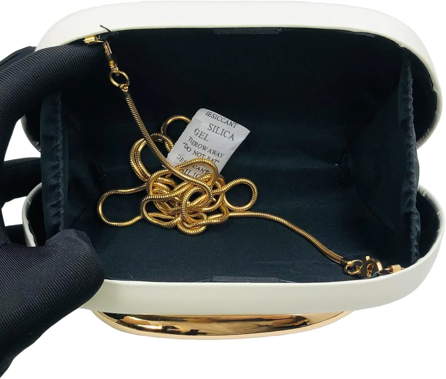 Boutique De FGG PU Leather Metal Clutches Women Formal Clutch Evening Bag Party Chain Shoulder Handbag Crossbody Purse,Mini