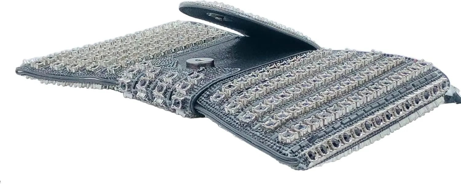Boutique De FGG Rhinestone Clutch Purses for Women Formal Party Crystal Clutch Bag Bow Evening Bag Prom Purse Handbag,Small