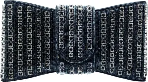Boutique De FGG Rhinestone Clutch Purses for Women Formal Party Crystal Clutch Bag Bow Evening Bag Prom Purse Handbag,Small