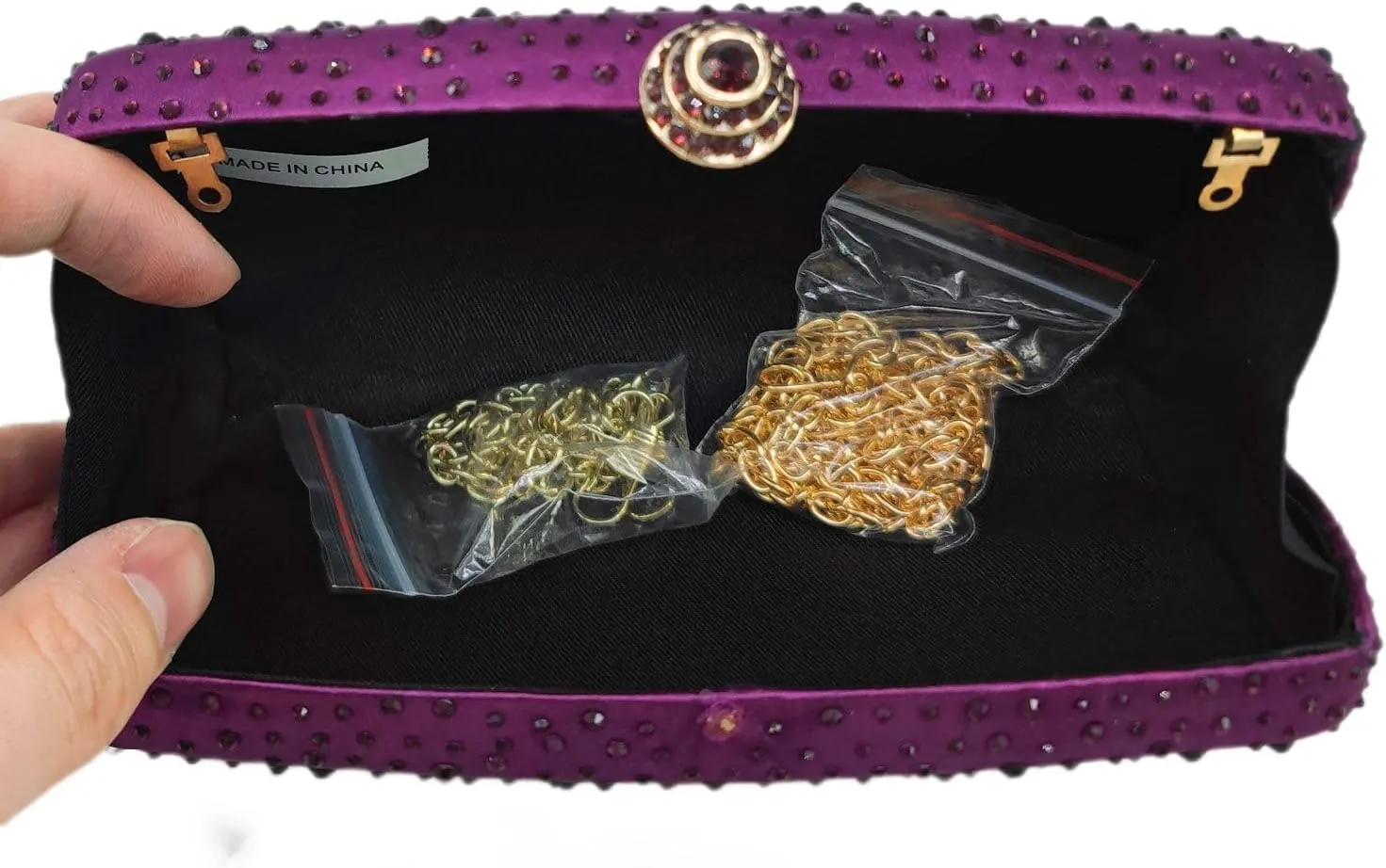Boutique De FGG Women's Crystal Clutch Evening Bag Bride Handbags for Wedding Party Diamond Rhinestone Clutch Purse,Mini,Mini