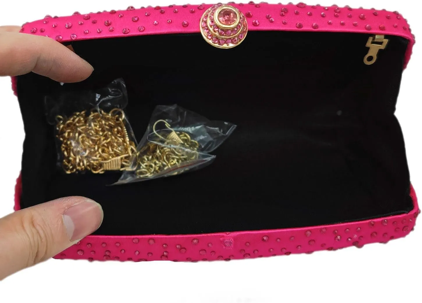 Boutique De FGG Women's Crystal Clutch Evening Bag Bride Handbags for Wedding Party Diamond Rhinestone Clutch Purse,Mini,Mini