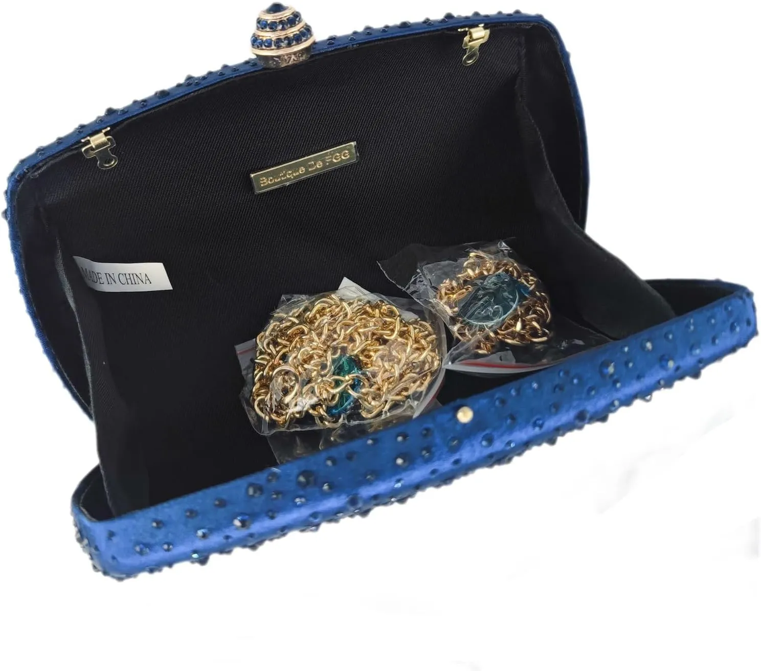 Boutique De FGG Women's Crystal Clutch Evening Bag Bride Handbags for Wedding Party Diamond Rhinestone Clutch Purse,Mini,Mini
