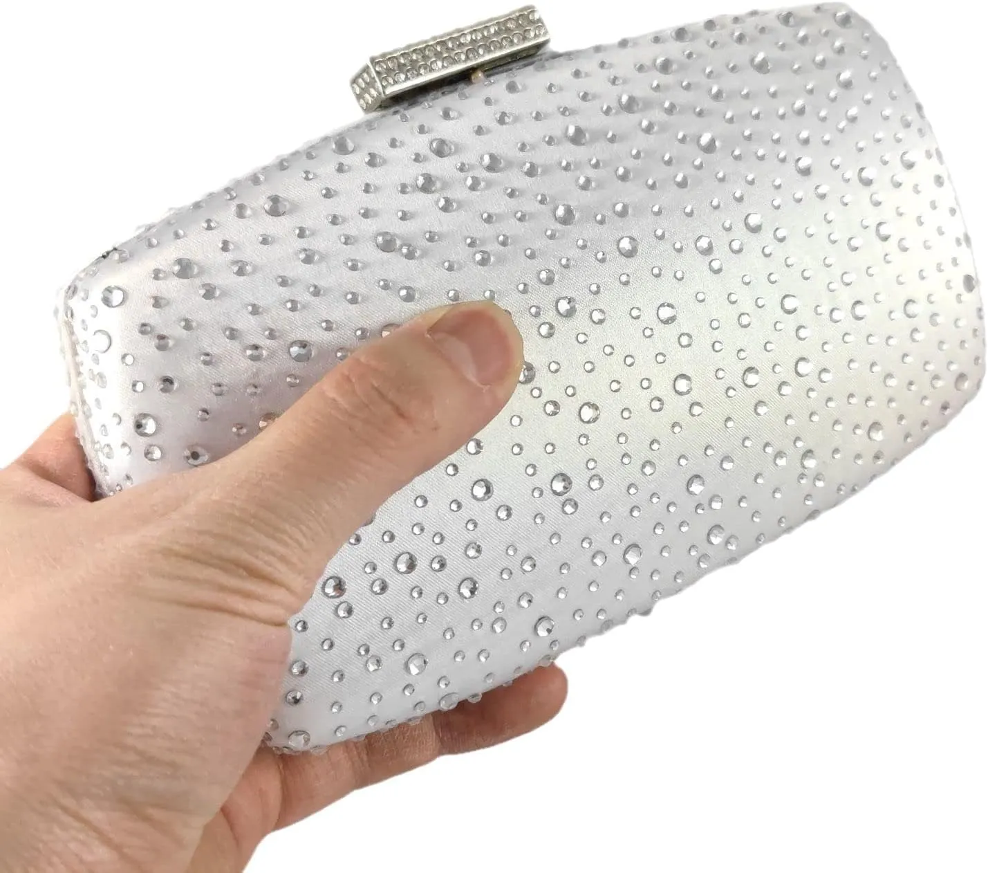 Boutique De FGG Women's Crystal Clutch Evening Bag Bride Handbags for Wedding Party Diamond Rhinestone Clutch Purse,Mini,Mini