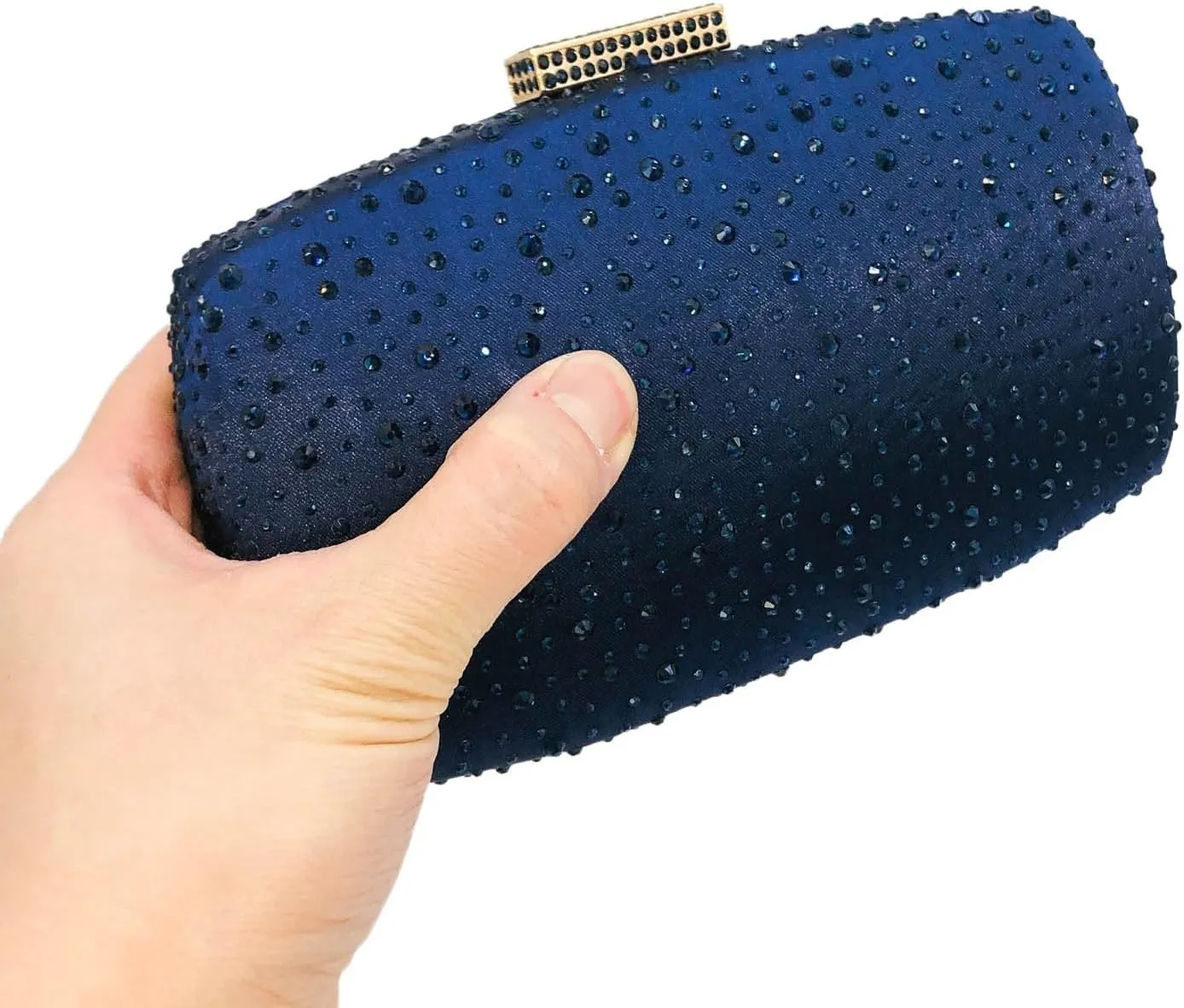 Boutique De FGG Women's Crystal Clutch Evening Bag Bride Handbags for Wedding Party Diamond Rhinestone Clutch Purse,Mini,Mini