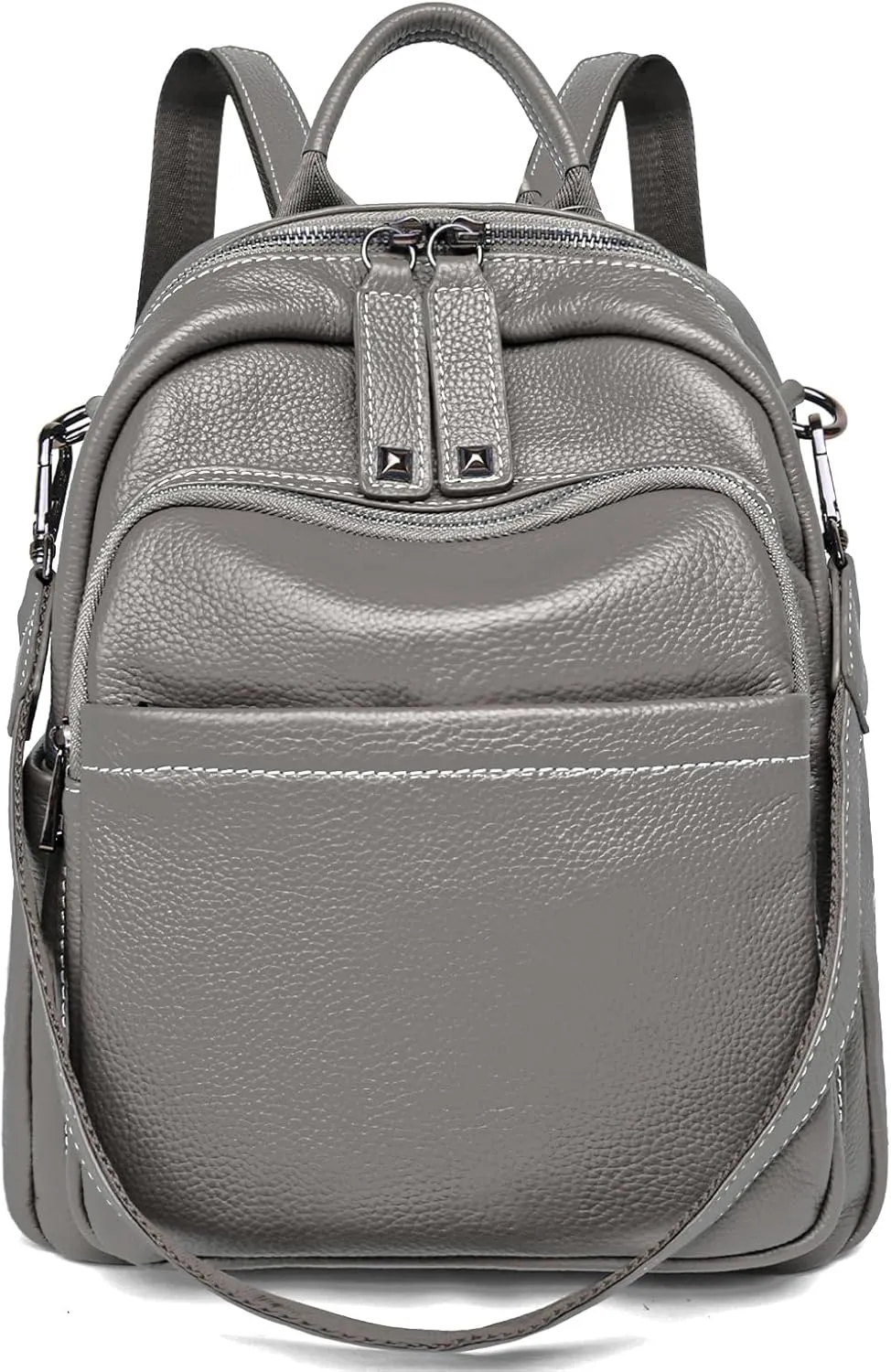 BOYATU Genuine Leather Backpack Purse for Women: Anti Theft Convertible Soft Backpacks - Elegant Womens Travel Backpack (03 Noble Grey)
