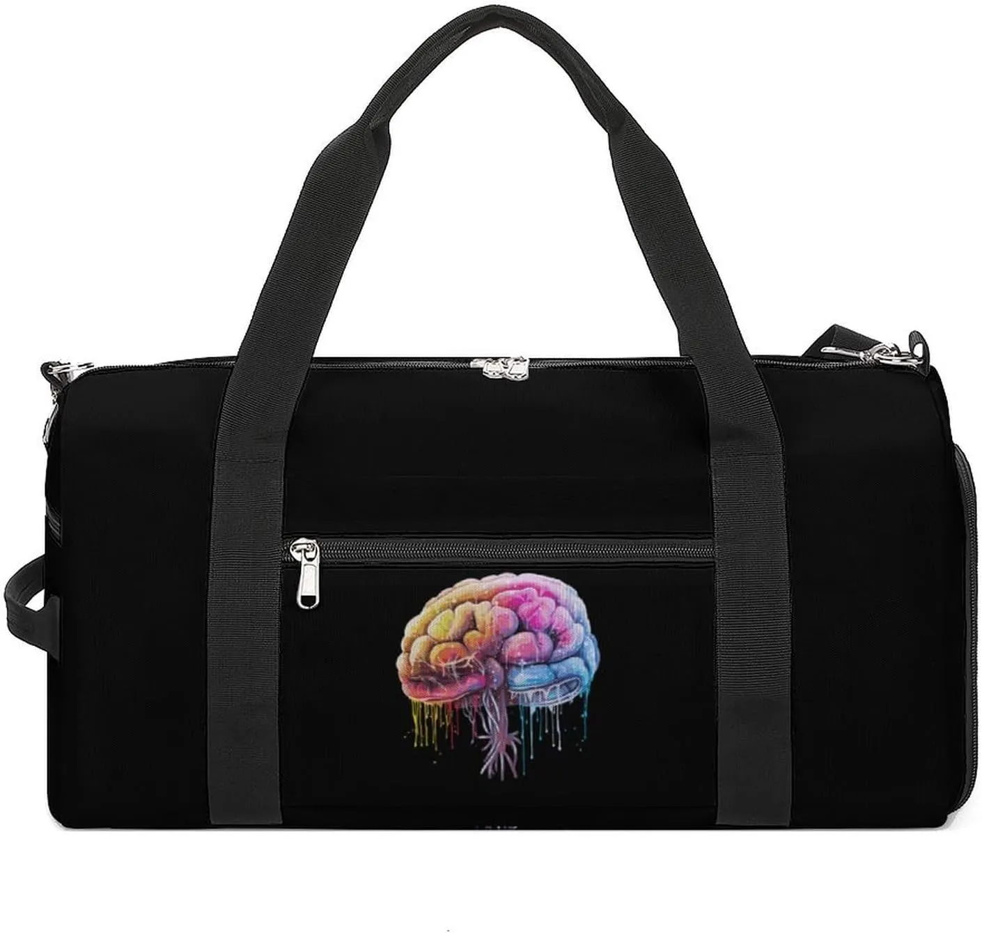 Brain Watercolor Print Gym Bag Travel Duffel Bag Sports Tote Bag Workout Bag Weekender Bag for Women Men