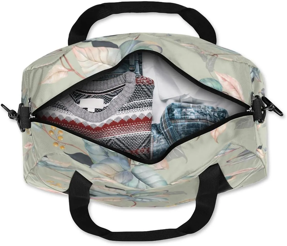 Branch Leaves Print Gym Bag, Duffle Bag, Weekender Bag, Duffel Bag, Overnight Bag, Travel Duffel Bag, Dance Bag, Tote Bag, Beach Bag, Pool Bag, Gym Duffle Bag, Carry on Bag