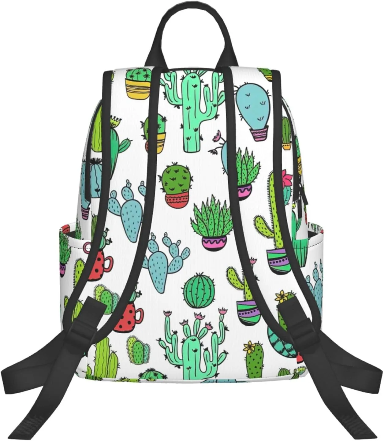 BREAUX Lovely Succulent Print Large-Capacity Backpack, Simple And Lightweight Casual Backpack, Travel Backpacks