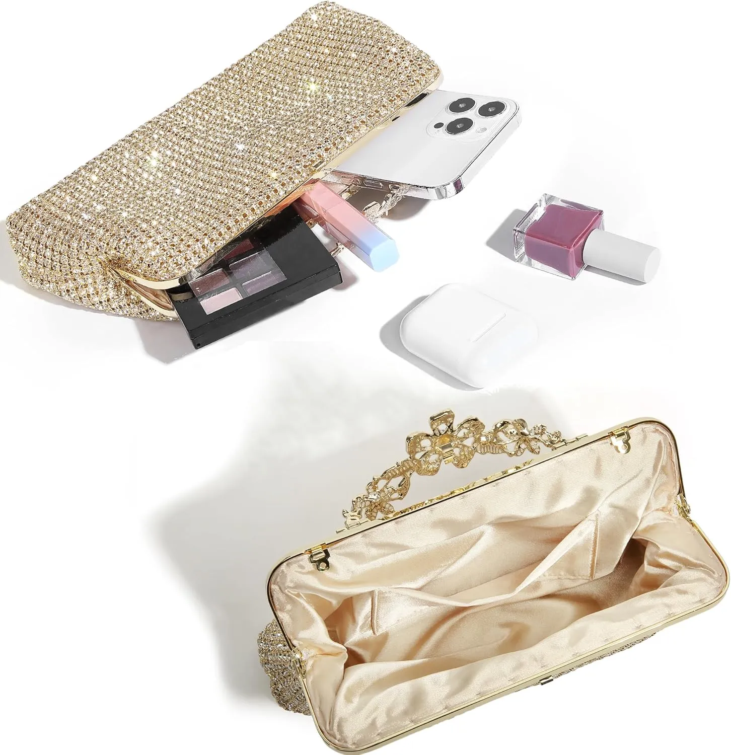 Bride Purse Evening Bag Women's Evening Handbags Wedding Rhinestone Clutch Fancy Sparkle Purse for Women Evening