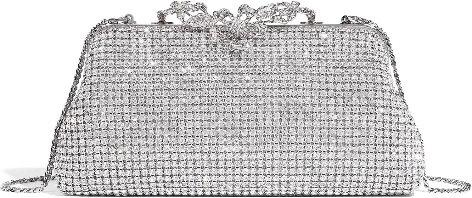 Bride Purse Evening Bag Women's Evening Handbags Wedding Rhinestone Clutch Fancy Sparkle Purse for Women Evening