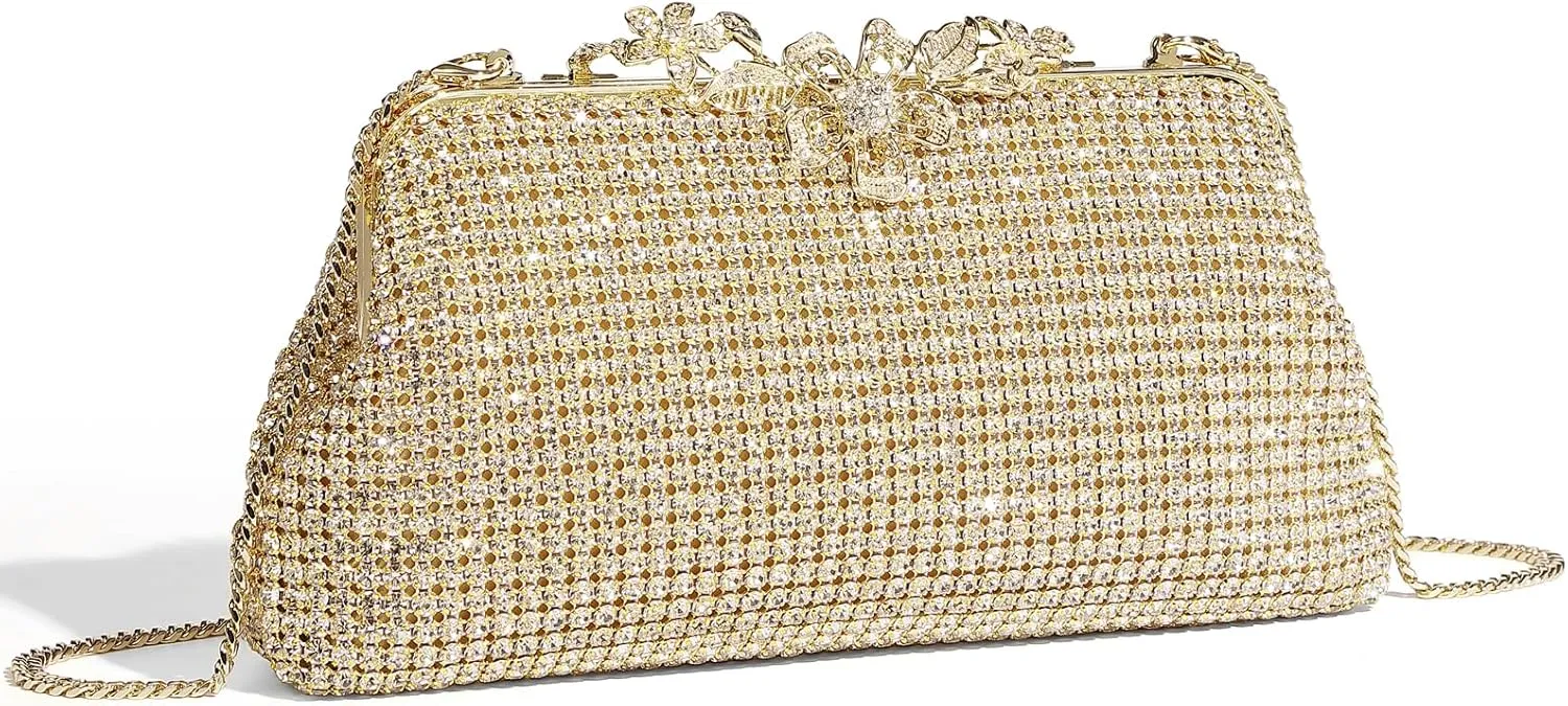 Bride Purse Evening Bag Women's Evening Handbags Wedding Rhinestone Clutch Fancy Sparkle Purse for Women Evening