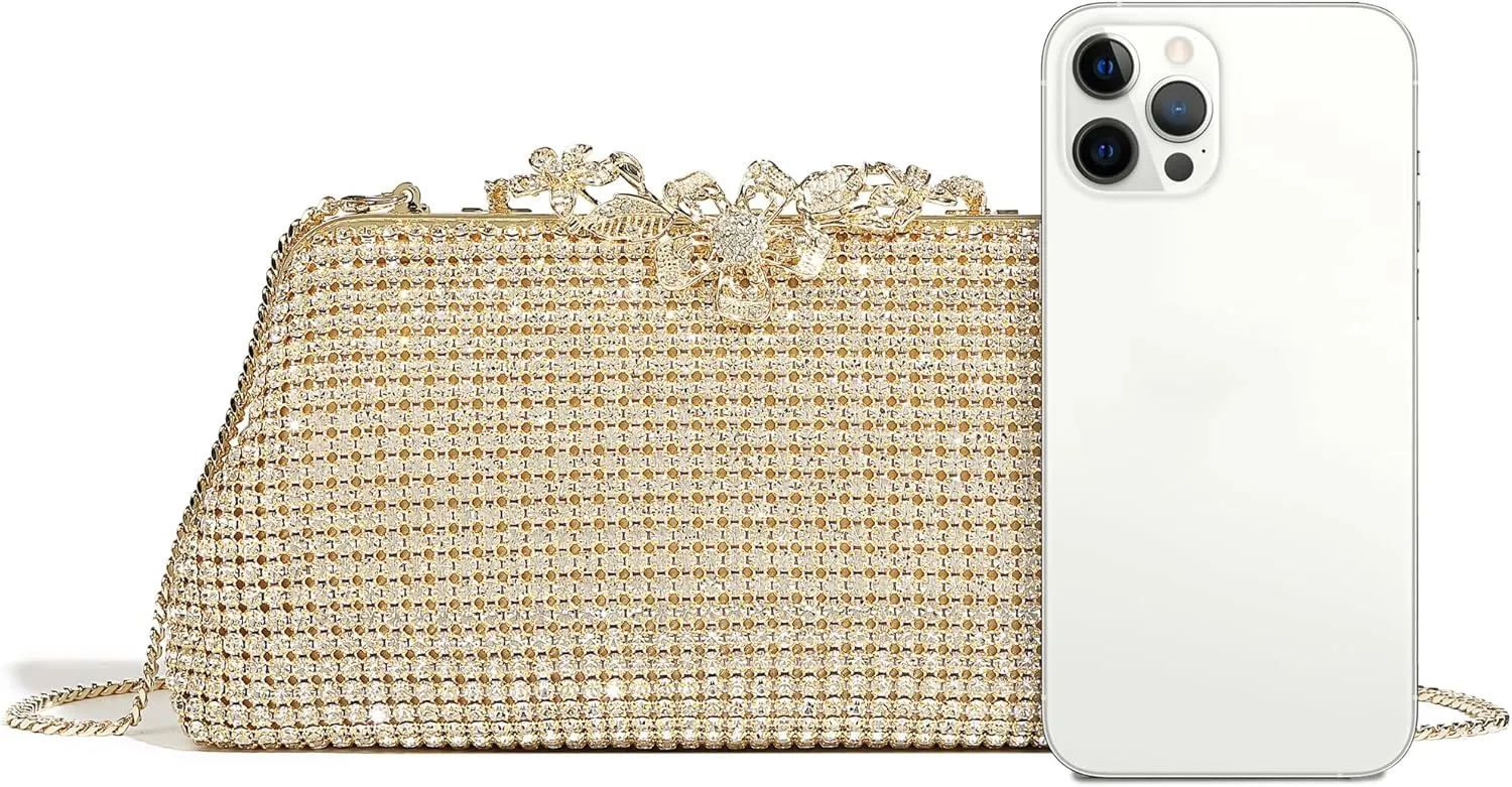 Bride Purse Evening Bag Women's Evening Handbags Wedding Rhinestone Clutch Fancy Sparkle Purse for Women Evening