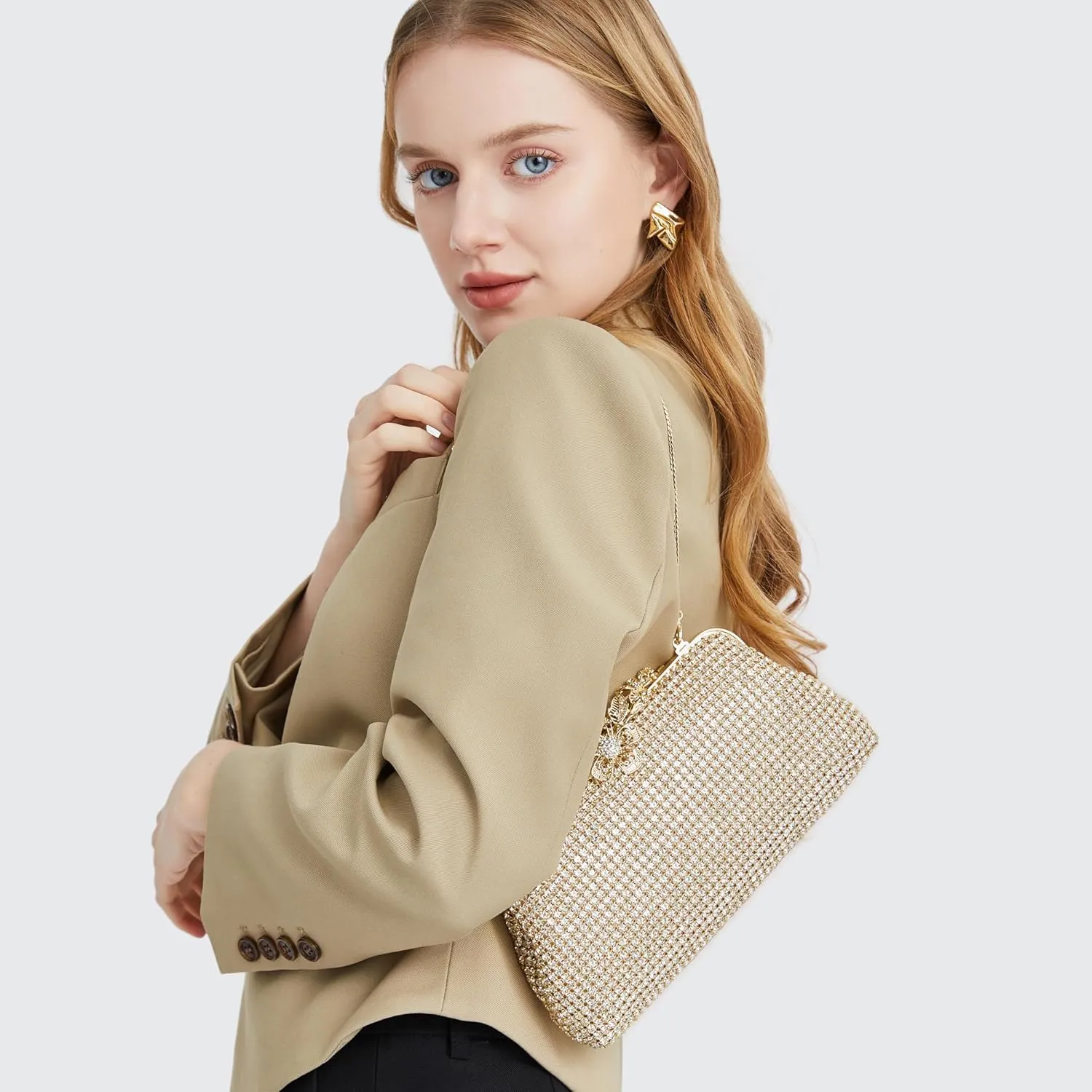 Bride Purse Evening Bag Women's Evening Handbags Wedding Rhinestone Clutch Fancy Sparkle Purse for Women Evening
