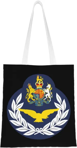 British Raf (Aircrew) Or-9 Tote Bag for Women Canvas Shopping Bags Reusable Large Capacity Casual Shoulder Handbags Grocery Bags DIY Gift Bags