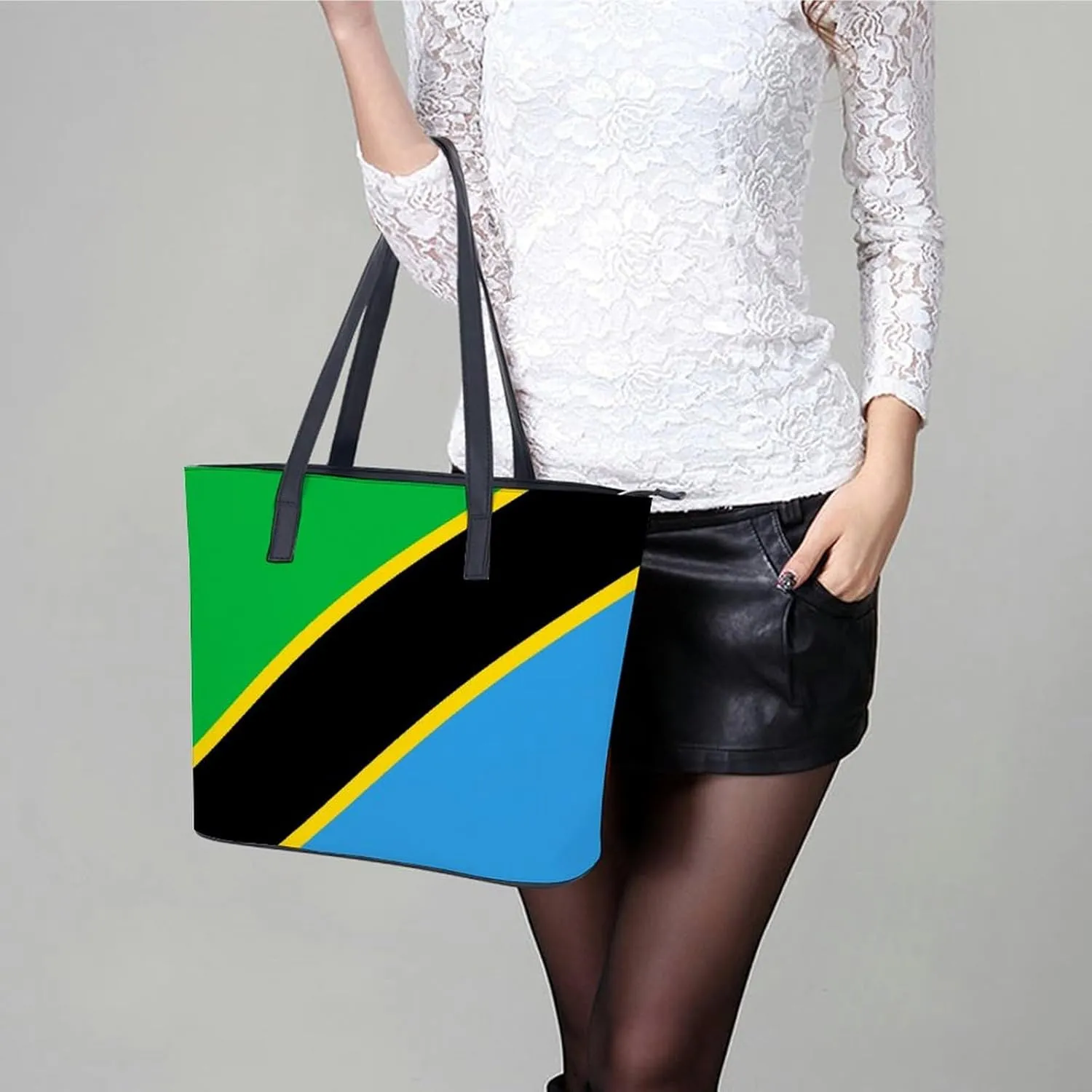 British Virgin Lslands Flag Fashion Hobo Handbag Women Spacious Leather Zipper Tote for Work Travel