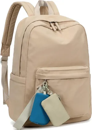 BTOOP School Backpack for Teen Girls Women Laptop College Backpacks Keychain Wristlet Wallet Girls Women Casual High School