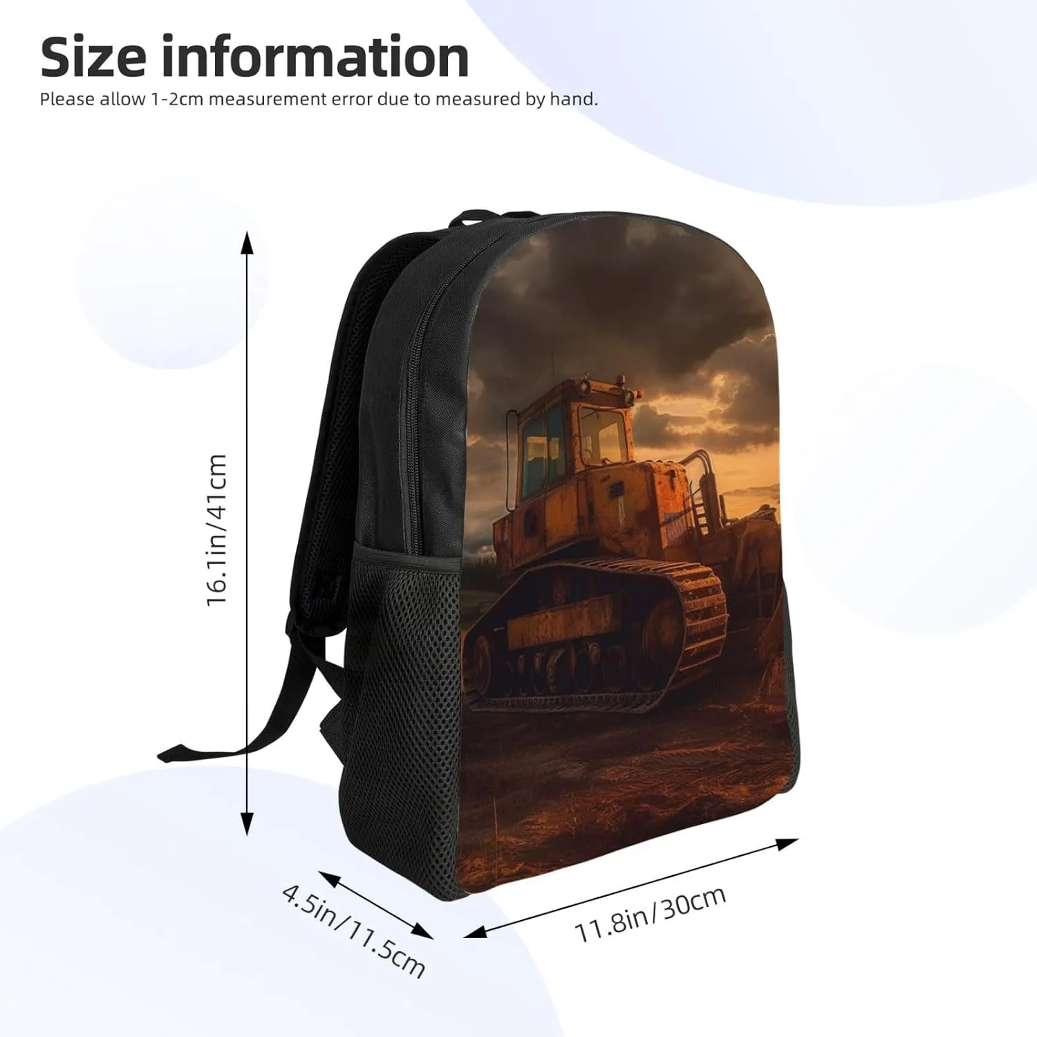 Bulldozer Evening Backpack Waterproof Large Capacity Travel Laptop Backpack Casual Daypack For Men Women