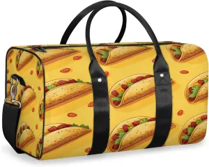 Burritos Print Duffle Bag for Travel, Overnight Weekend Gym Carry On Luggage Bag, Pancake Travel Duffel Bag for Men Women