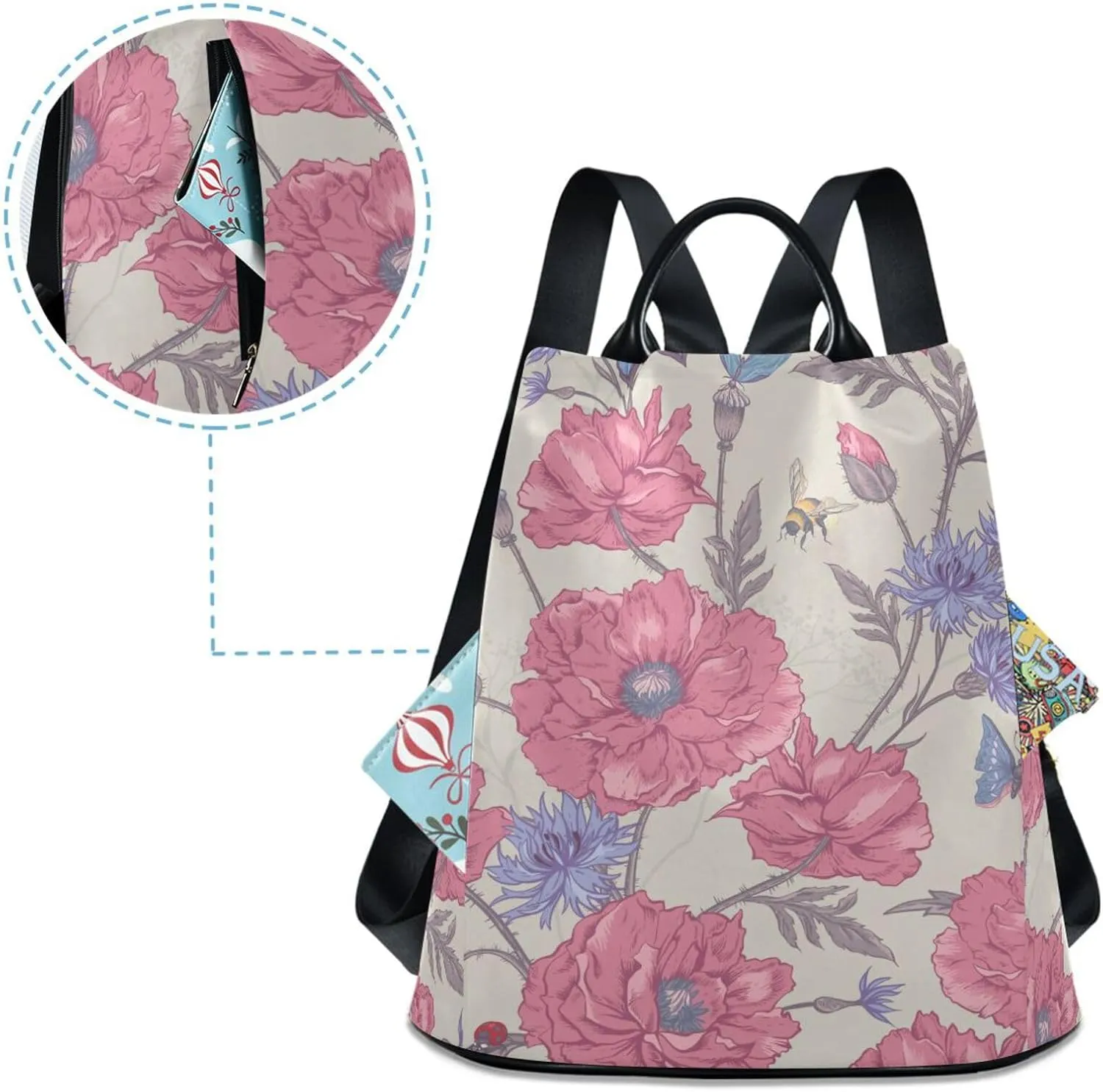 Butterfly Backpack for Women Fashion Casual Daypack Backpack Small Backpack Purse 13.4 X 5.9 X 15in Pattern 2