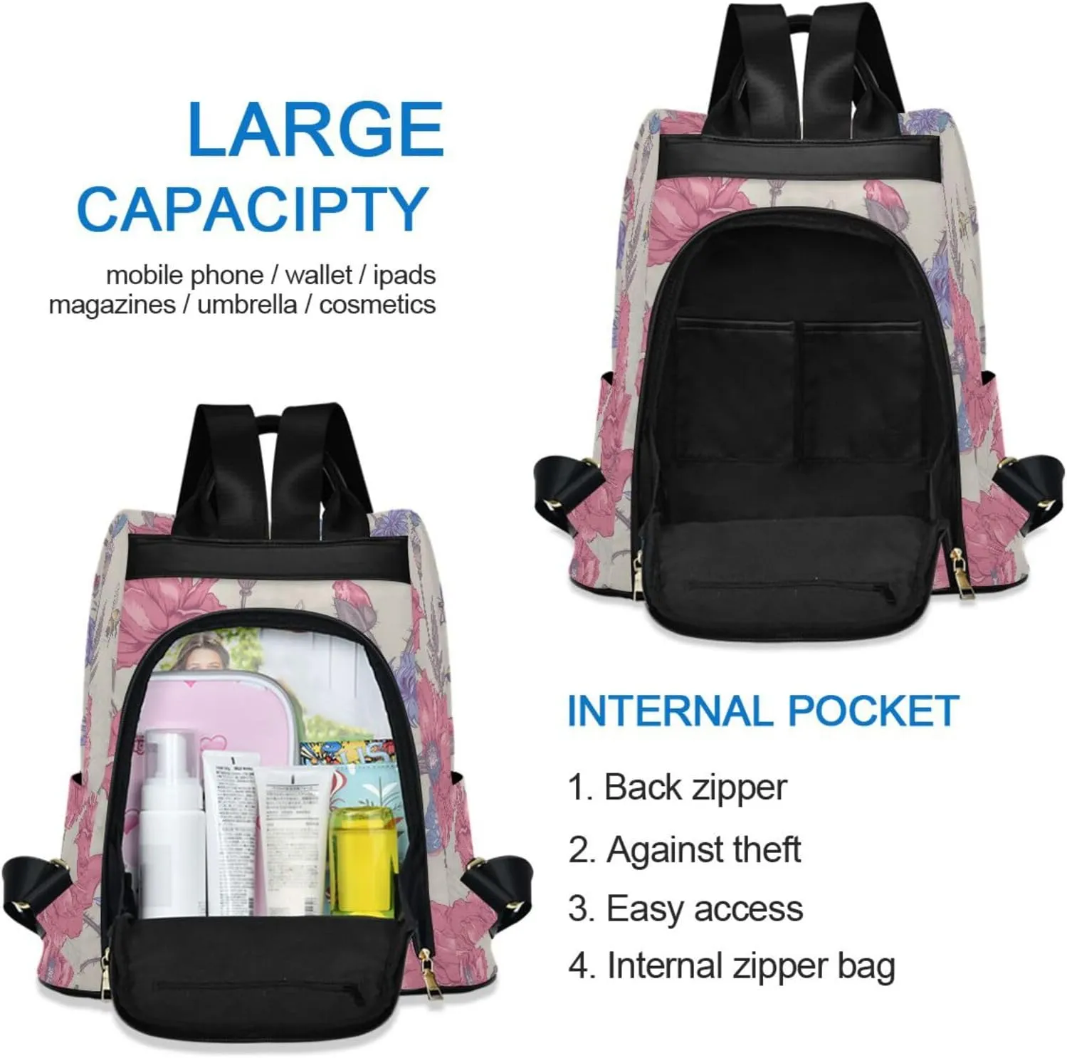 Butterfly Backpack for Women Fashion Casual Daypack Backpack Small Backpack Purse 13.4 X 5.9 X 15in Pattern 2