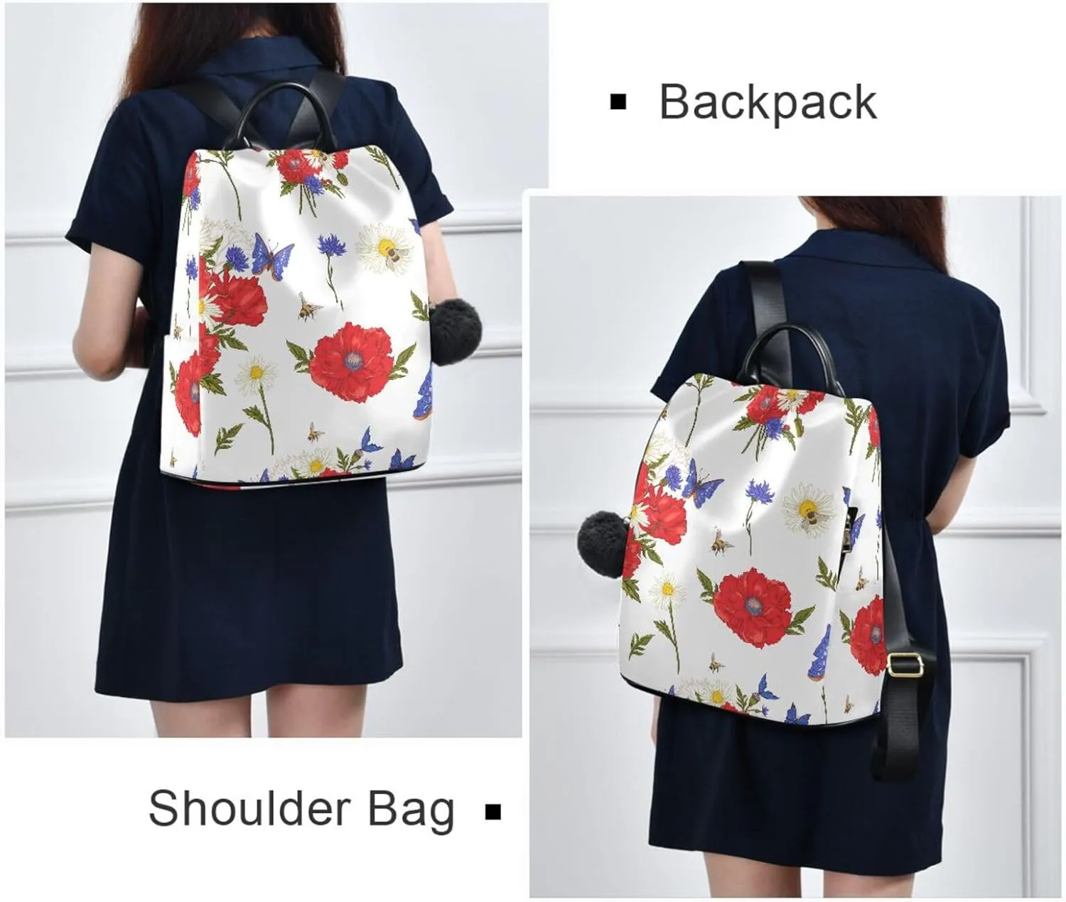 Butterfly Backpack for Women Fashion Casual Daypack Backpack Small Backpack Purse 13.4 X 5.9 X 15in Pattern 4
