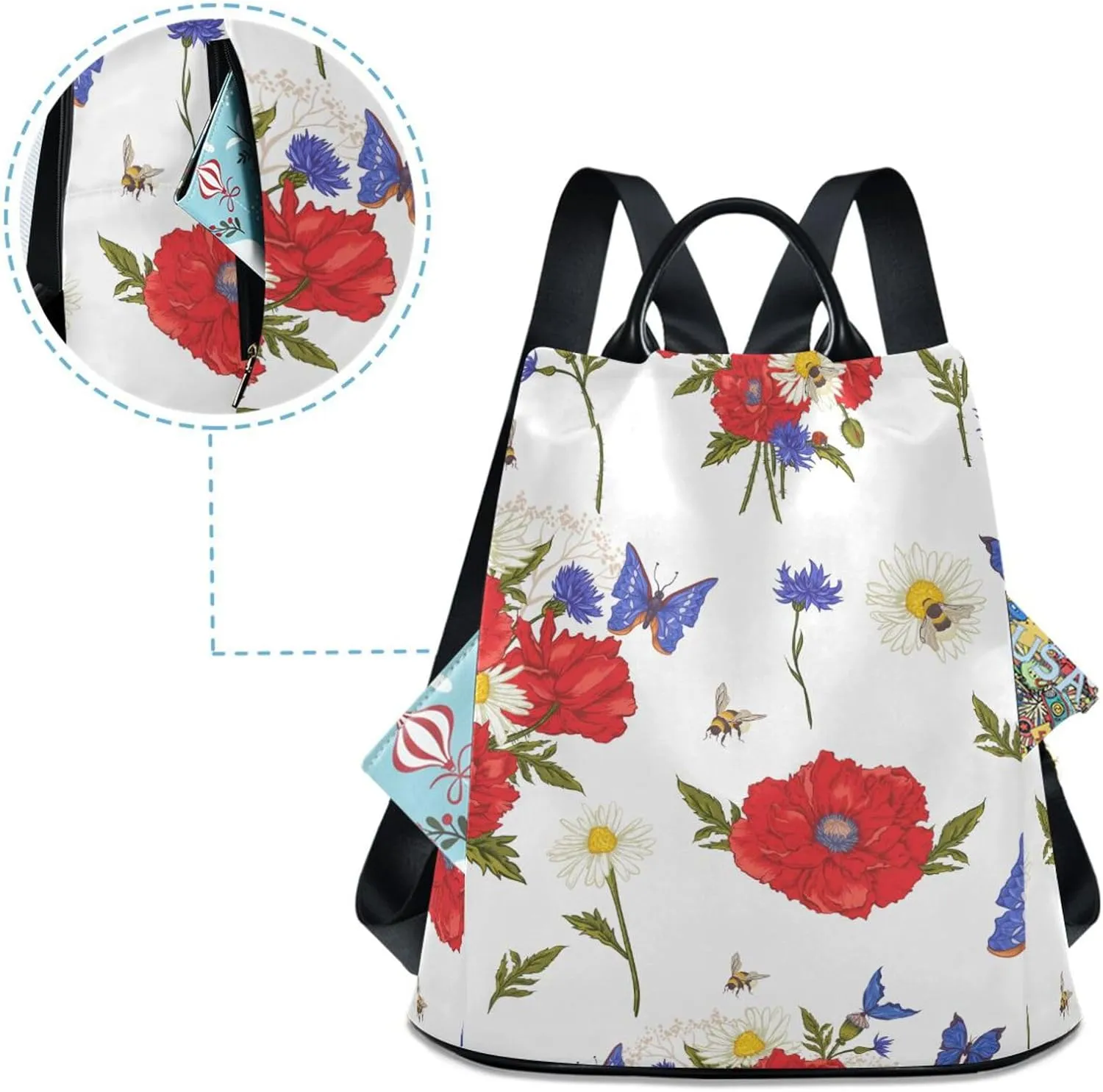 Butterfly Backpack for Women Fashion Casual Daypack Backpack Small Backpack Purse 13.4 X 5.9 X 15in Pattern 4